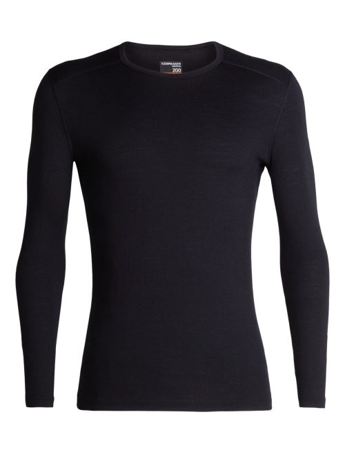 Icebreaker 200 Oasis LS Merino Crewe (Men's) - Find Your Feet - Hobart Australia Tasmania Hiking Trail Running Mandatory Black