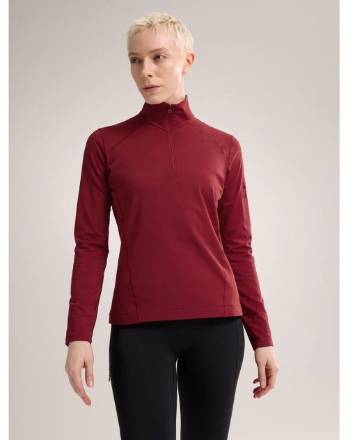 F23 X000007336 Rho Zip Neck Bordeaux Women s Front View 900x 3f2b5674 89be 4859 b495 9d10c4e8aed1